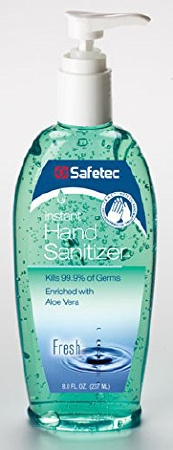 Sanitizer Hand Safetec® 8 oz. Ethyl Alcohol Gel  .. .  .  